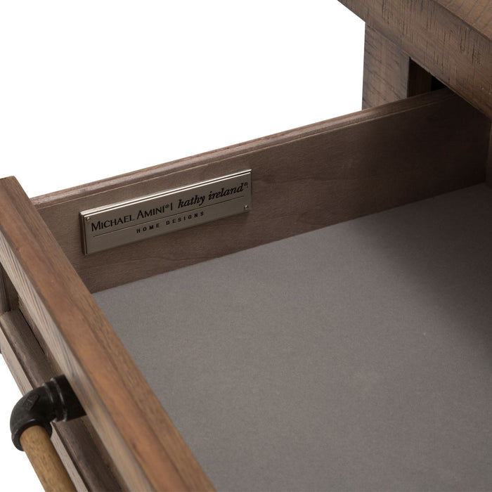 AICO Furniture - Crossings Side Table W- Drawer in Reclaimed Barn - KI-CRSG040-217