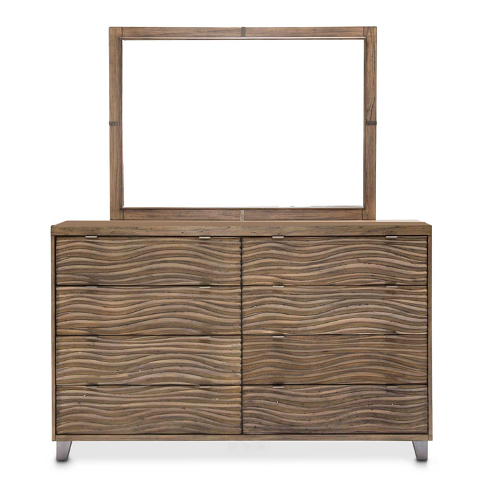 AICO Furniture - Del Mar Sound Dresser with Wall Mirror in Boardwalk - KI-DELM050-260-215