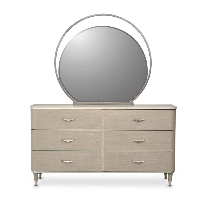 AICO Furniture - Eclipse Dresser with Mirror in Moonlight - KI-ECLP050-260-135 - GreatFurnitureDeal