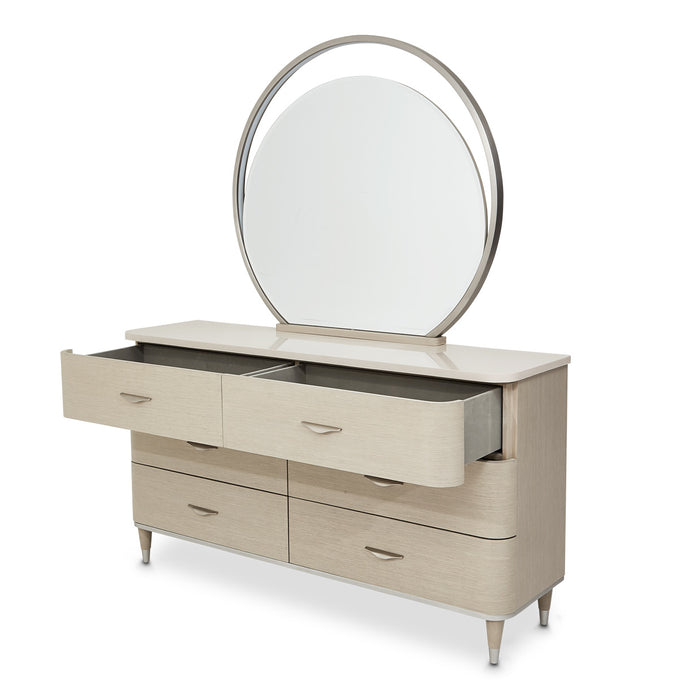 AICO Furniture - Eclipse Dresser with Mirror in Moonlight - KI-ECLP050-260-135 - GreatFurnitureDeal