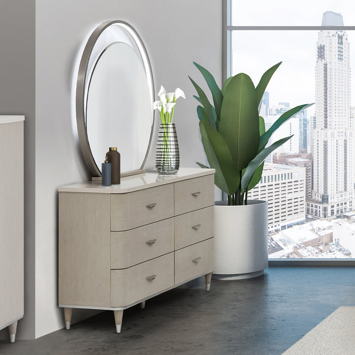 AICO Furniture - Eclipse 7 Piece California King Bedroom Set in Moonlight - KI-ECLPCK-135-7SET - GreatFurnitureDeal