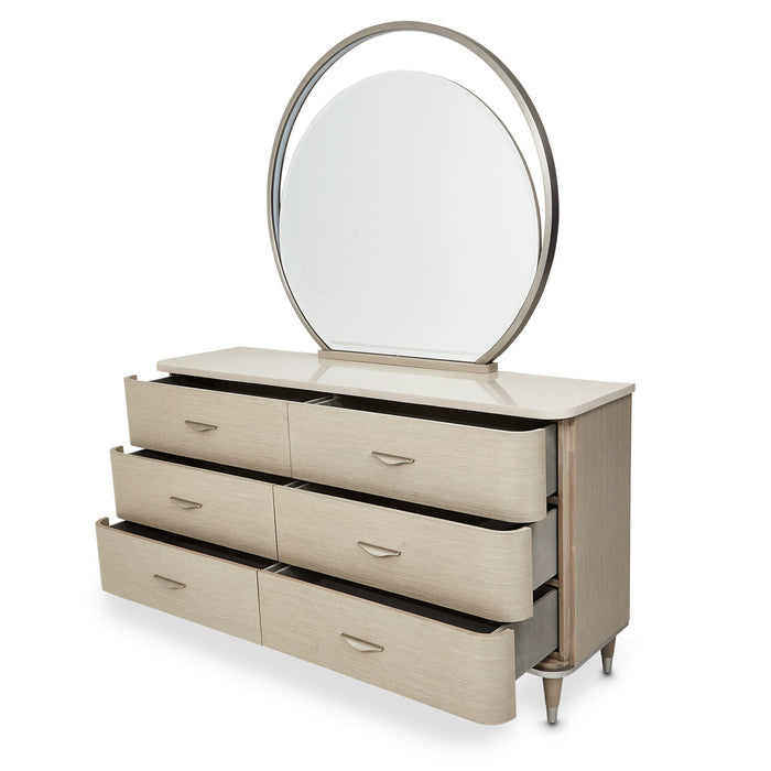 AICO Furniture - Eclipse Dresser with Mirror in Moonlight - KI-ECLP050-260-135 - GreatFurnitureDeal