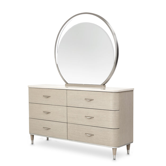 AICO Furniture - Eclipse Dresser with Mirror in Moonlight - KI-ECLP050-260-135 - GreatFurnitureDeal