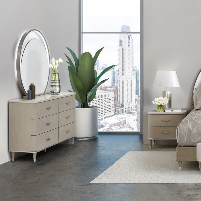 AICO Furniture - Eclipse 7 Piece California King Bedroom Set in Moonlight - KI-ECLPCK-135-7SET - GreatFurnitureDeal