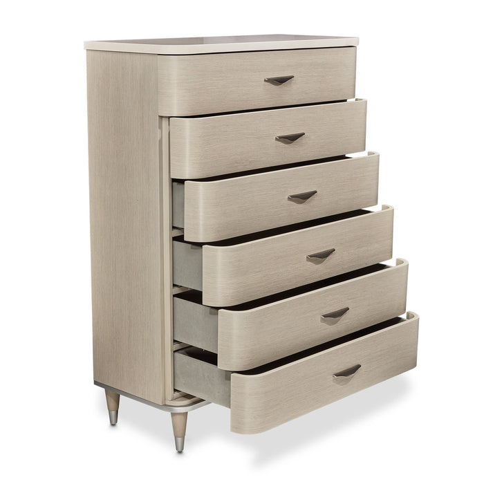 AICO Furniture - Eclipse 6 Drawer Chest in Moonlight - KI-ECLP070-135 - GreatFurnitureDeal