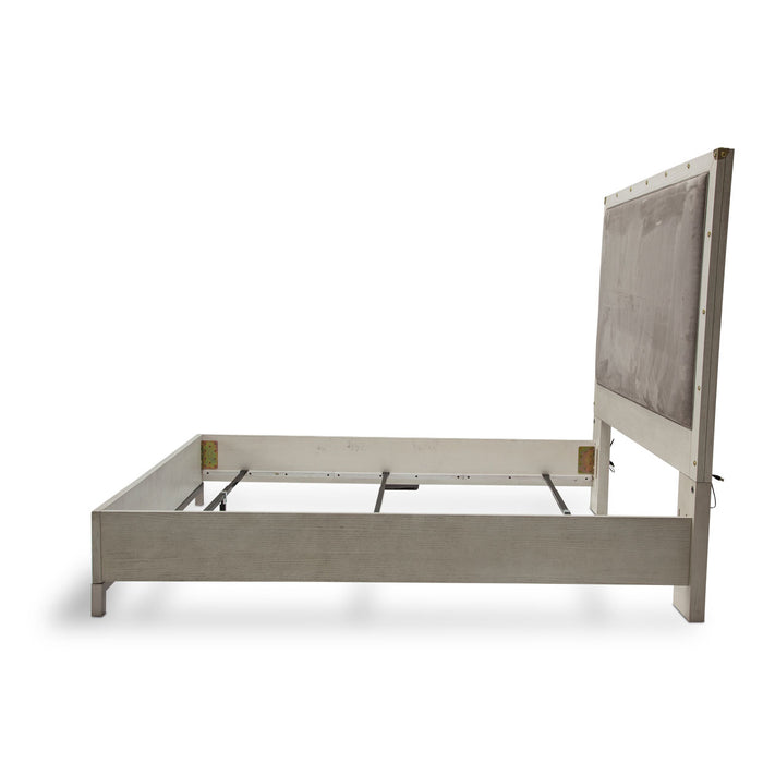 AICO Furniture - Menlo Station Eastern King Panel Bed in Eucalyptus - KI-MENP000EK-123 - GreatFurnitureDeal