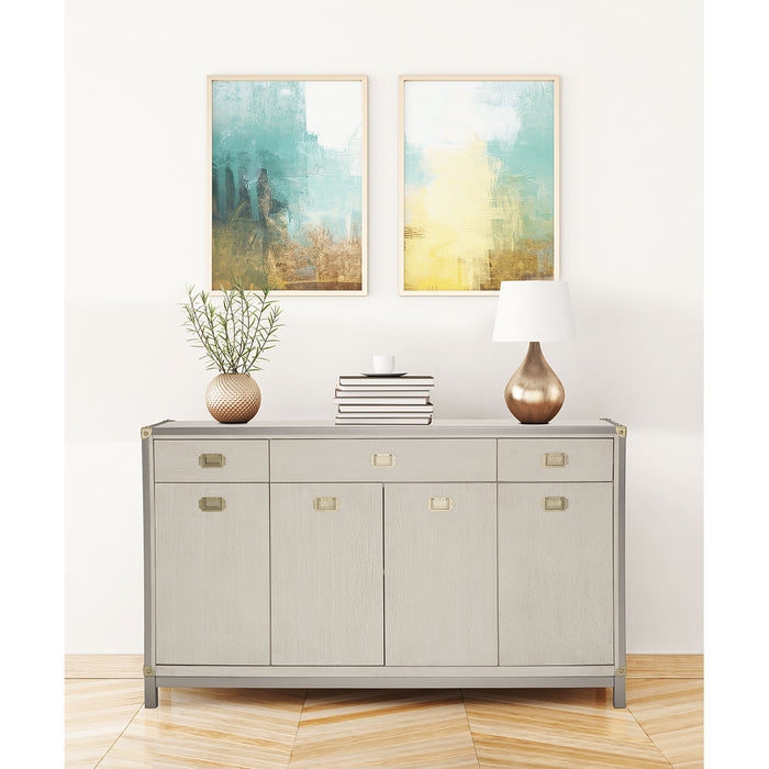 AICO Furniture - Menlo Station Sideboard with Mirror in Eucalyptus - KI-MENP007-67-123 - GreatFurnitureDeal