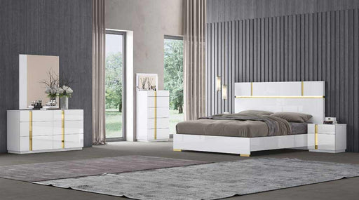 J&M Furniture - Kyoto 5 Piece King Bedroom Set in White - 19974-K-5SET - GreatFurnitureDeal