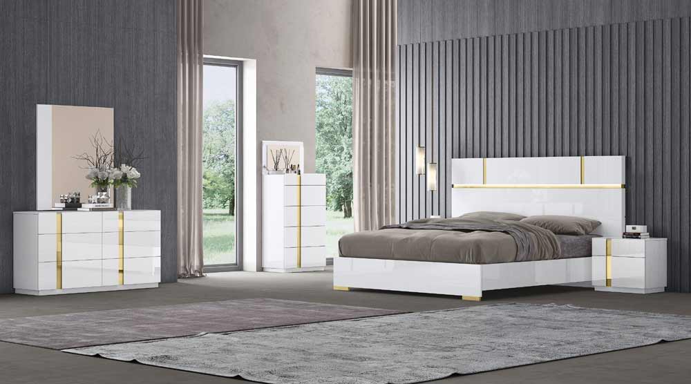 J&M Furniture - Kyoto 3 Piece King Bedroom Set in White - 19974-K-3SET - GreatFurnitureDeal