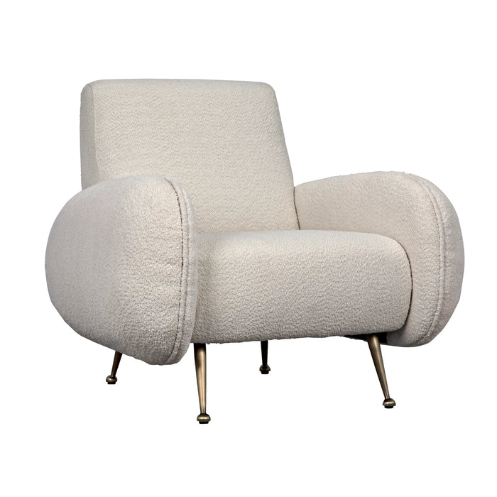 NOIR Furniture - Hera Chair in Antique Brass and Off White fabric - LEA-C0454-1D