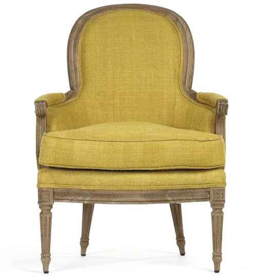 Zentique - Sebastian Dry Natural / Yellow Raw Silk Accent Chair - LI-S10-11-61 - GreatFurnitureDeal