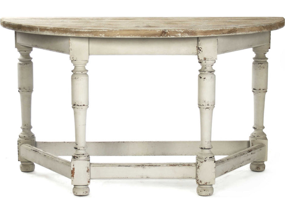 Zentique - Rouen Weathered / Distressed Grey 53'' Wide Demilune Console Table - LI-S10-13-33