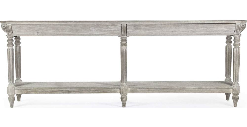 Zentique - Bryce White Washed 94'' Wide Rectangular Console Table - LI-SH14-26-113 - GreatFurnitureDeal