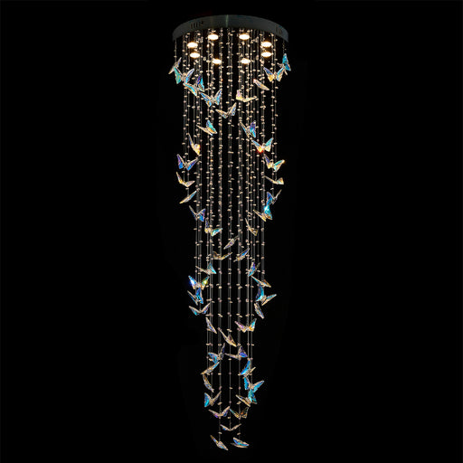 AICO Furniture - Butterfly Dance Chandelier - LT-CH1012-CHRM - GreatFurnitureDeal