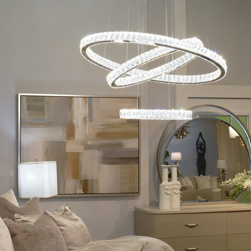 AICO Furniture - Asteroids LED Chandelier Oval Rings - LT-CH801 - GreatFurnitureDeal