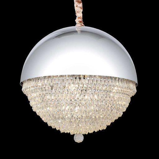 AICO Furniture - Eclipse LED Light Chandelier W/Silver Dome - LT-CH984S-12CLR - GreatFurnitureDeal