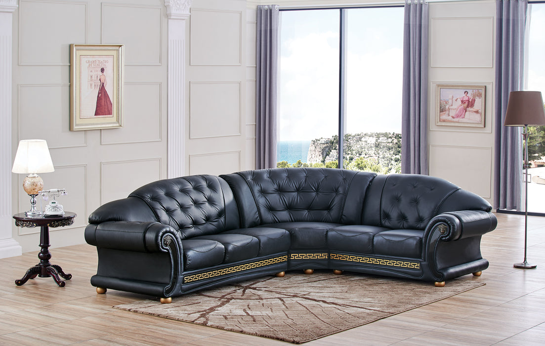 ESF Furniture - Apolo Sectional Right Facing Black - APOLOSECTRIGHTBLAC - GreatFurnitureDeal
