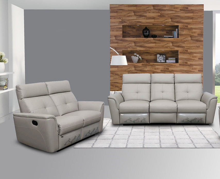 ESF Furniture - 8501 2 Piece Recliner Sofa Set in Light Grey - 8501LIGHTGREY-SL - GreatFurnitureDeal