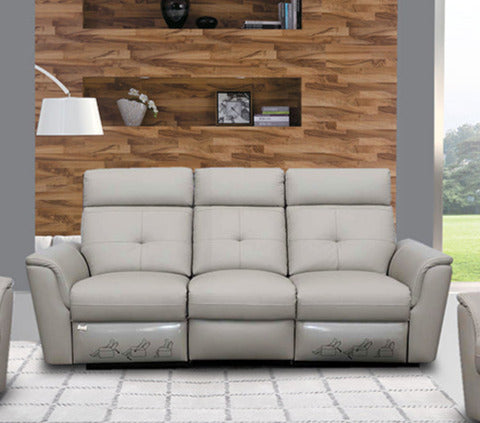 ESF Furniture - 8501 3 Sofa w-2 Recliners in Light Grey - 85013 - GreatFurnitureDeal