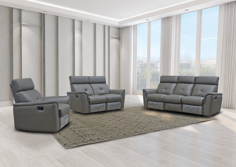 ESF Furniture - 8501 2 Loveseat w/2 Recliners in Dark Grey - 85012DARKGREY - GreatFurnitureDeal