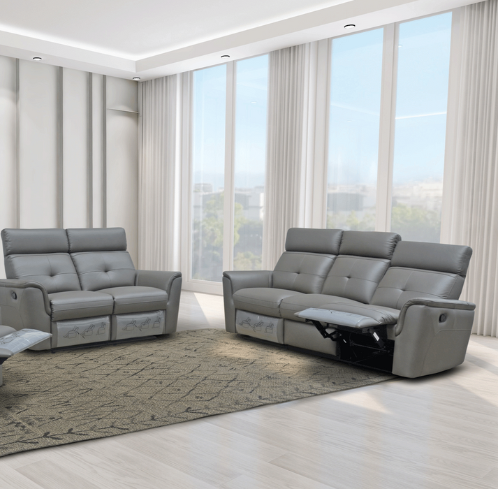 ESF Furniture - 8501 2 Piece Recliner Sofa Set in Dark Grey - 8501DARKGREY-SL - GreatFurnitureDeal