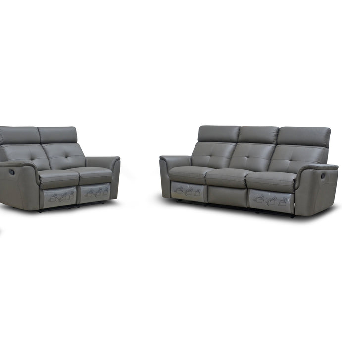 ESF Furniture - 8501 2 Piece Recliner Sofa Set in Dark Grey - 8501DARKGREY-SL - GreatFurnitureDeal