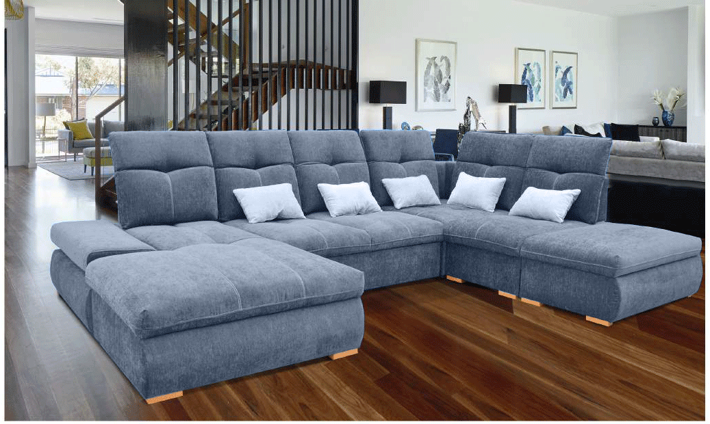 ESF FURNITURE - Opera Right Sectional in Dark Blue - OPERASECTIONALRIGHT - GreatFurnitureDeal