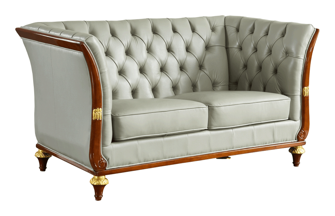 ESF Furniture - 401 3 Piece Leather Sofa Set in Grey - 401SLC