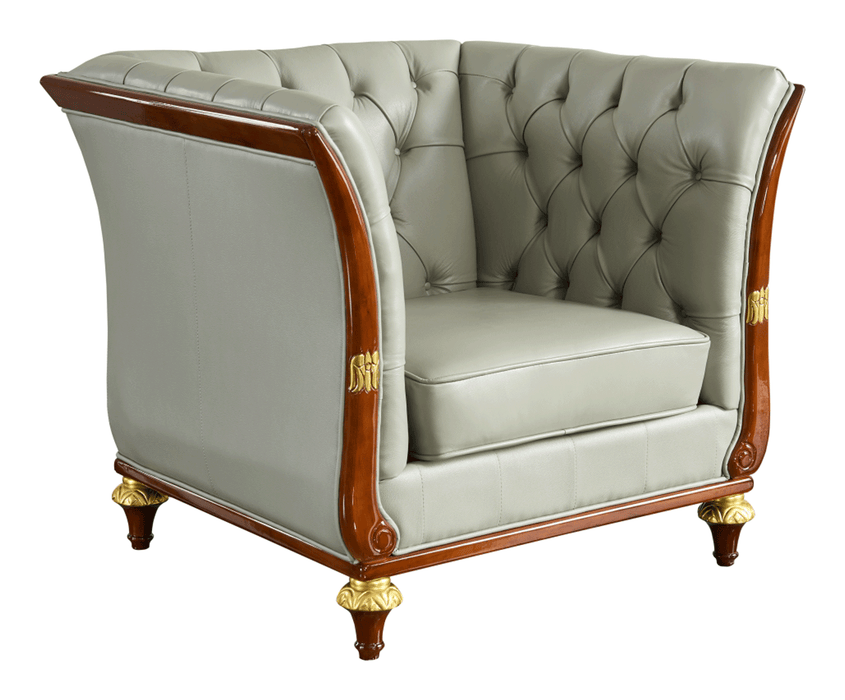 ESF Furniture - 401 2 Piece Leather Sofa Set in Grey - 401SC - GreatFurnitureDeal