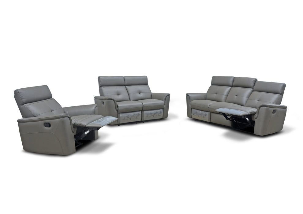 ESF Furniture - 8501 3 Sofa w-2 Recliners in Dark Grey - 85013DARKGREY - GreatFurnitureDeal