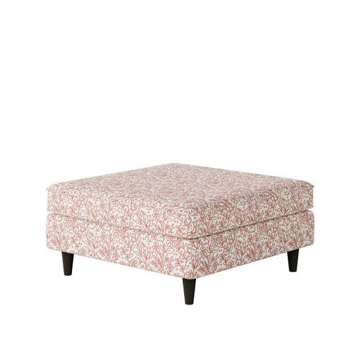 Southern Home Furnishings - Clover Coral 38" Square Cocktail Ottoman - 170-C Clover Coral - GreatFurnitureDeal