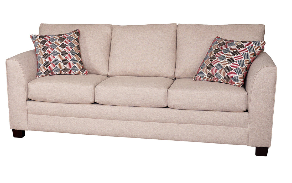Mariano Italian Leather Furniture - Madison Sofa in Body Ultimo Khaki - Pillows in Bankston Brick - Madison-S