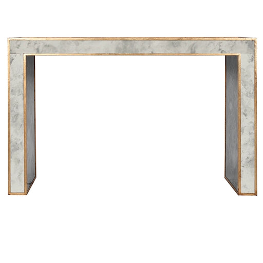 Worlds Away - Madison Reverse Antique Mirror Console W. Gold Leaf Accents - MADISON G - GreatFurnitureDeal