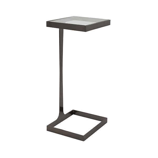 Worlds Away - Glass Top Square Cigar Table in Gunmetal - MAISEL GM