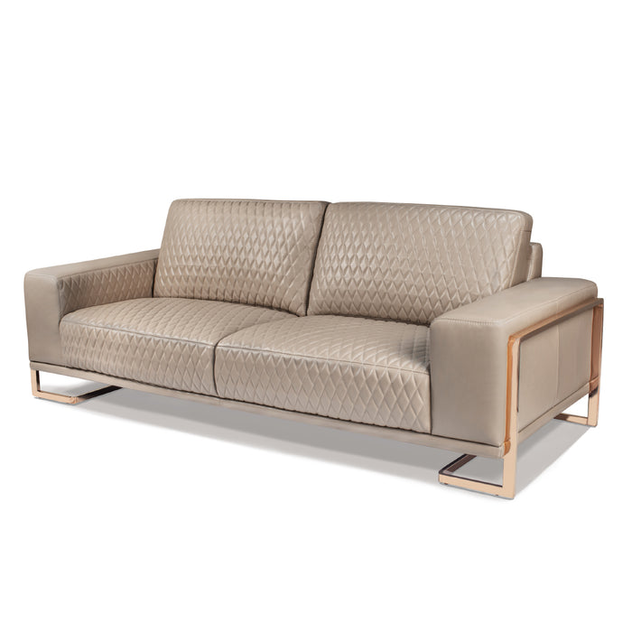 AICO Furniture - Mia Bella Peach Modern Leather Sofa - MB-GIANN15-PCH-801 - GreatFurnitureDeal