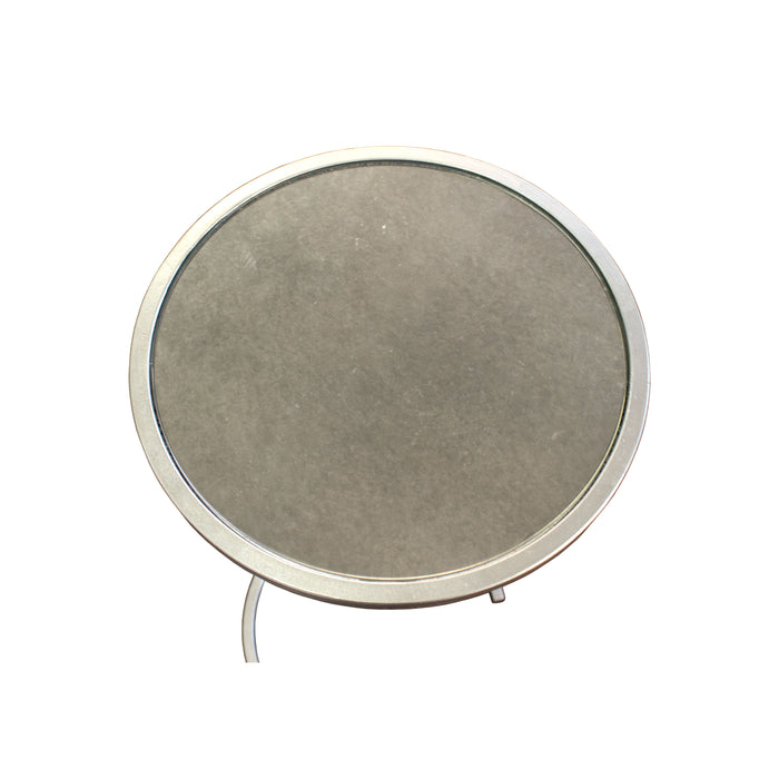 Worlds Away - Monaco Round Cigat Table In Silver Leaf - MONACO S - GreatFurnitureDeal