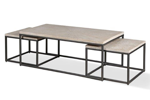 Parker House - Crossings Rectangular Nesting Cocktail Table in Weathered Blanc - MON#01 - GreatFurnitureDeal