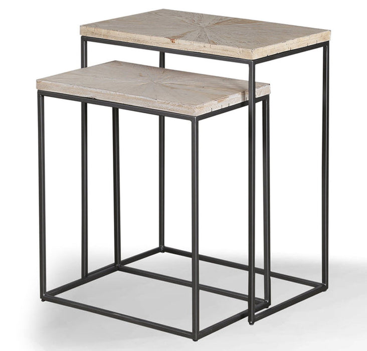 Parker House - Crossings Chairside Nesting Table in Weathered Blanc - MON#06