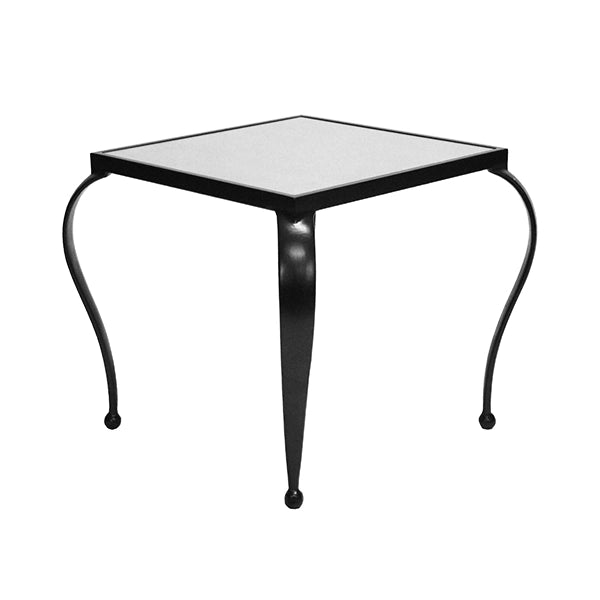 Worlds Away - Moseley Square Side Table With Inset Antique Mirror Top And Black Powder Coat Frame - MOSELEY BL