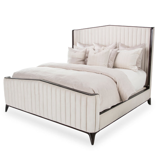 AICO Furniture - Paris Chic 5 Piece Eastern King Tufted Bedroom Set in Espresso - N9003000EK3-409-5SET - GreatFurnitureDeal