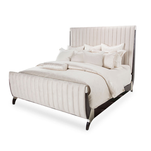 AICO Furniture - Paris Chic 6 Piece Eastern King Tufted Sleigh Bedroom Set in Espresso - N9003000EKS4-409-6SET - GreatFurnitureDeal