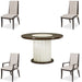 AICO Furniture - Paris Chic 5 Piece Round Dining Table Set in Espresso - N9003001-409-5SET - GreatFurnitureDeal