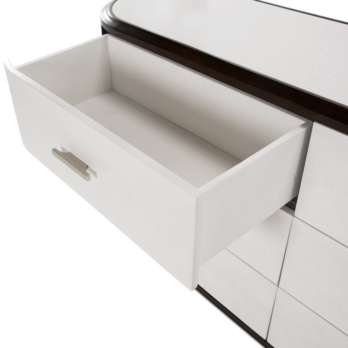 AICO Furniture - Paris Chic Storage Console-Dresser W/Mirror in Espresso - N9003050-260-409 - GreatFurnitureDeal