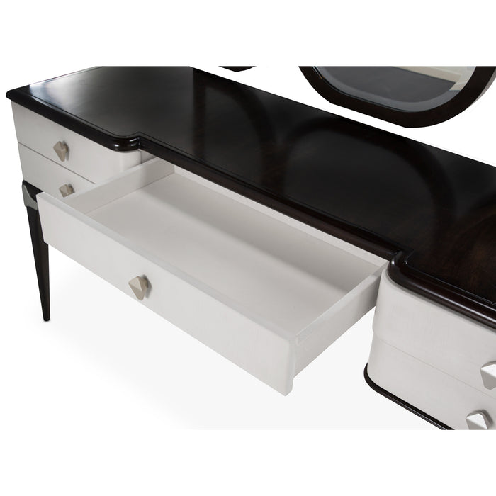 AICO Furniture - Paris Chic 2 Piece Vanity Desk Set in Espresso - N9003058-409-2SET