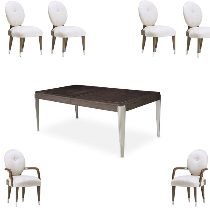 AICO Furniture - Roxbury Park 7 Leg Rectangular Dining Table Set in Slate - N9006000-220-7SET