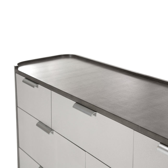 AICO Furniture - Roxbury Park 5 Piece Queen Dual-Panel Bedroom Set in Slate - N9006000QNDP4-220-5SET - GreatFurnitureDeal