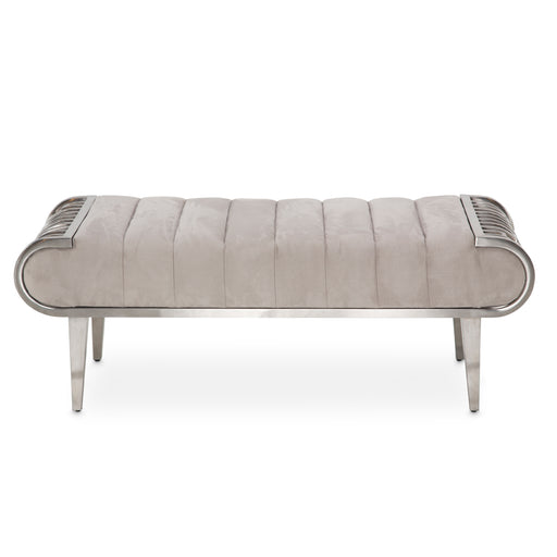 AICO Furniture - Roxbury Park Channel-Tufted Bench in Slate - N9006904-13 - GreatFurnitureDeal