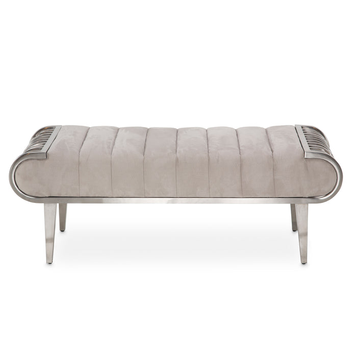 AICO Furniture - Roxbury Park Channel-Tufted Bench in Slate - N9006904-13 - GreatFurnitureDeal