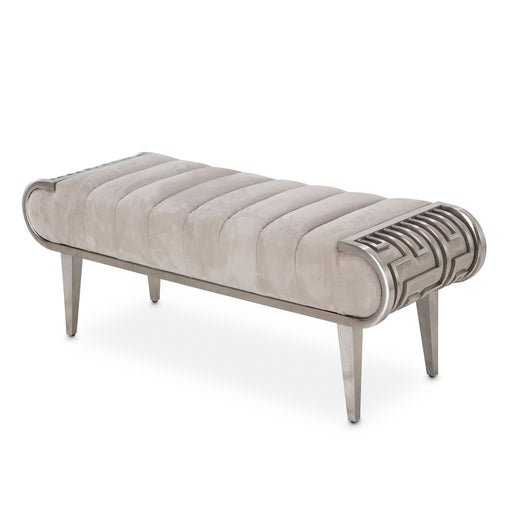 AICO Furniture - Roxbury Park Channel-Tufted Bench in Slate - N9006904-13 - GreatFurnitureDeal