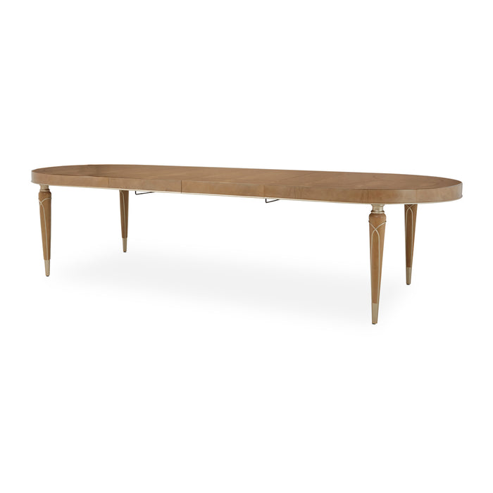 AICO Furniture - Villa Cherie Caramel 4 Leg Oval Dining Table in Chardonnay - N9008000-134 - GreatFurnitureDeal